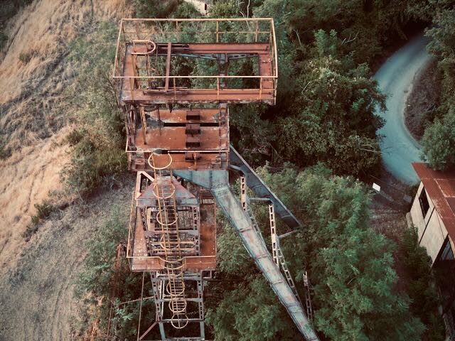 Aerial view of the old winding tower